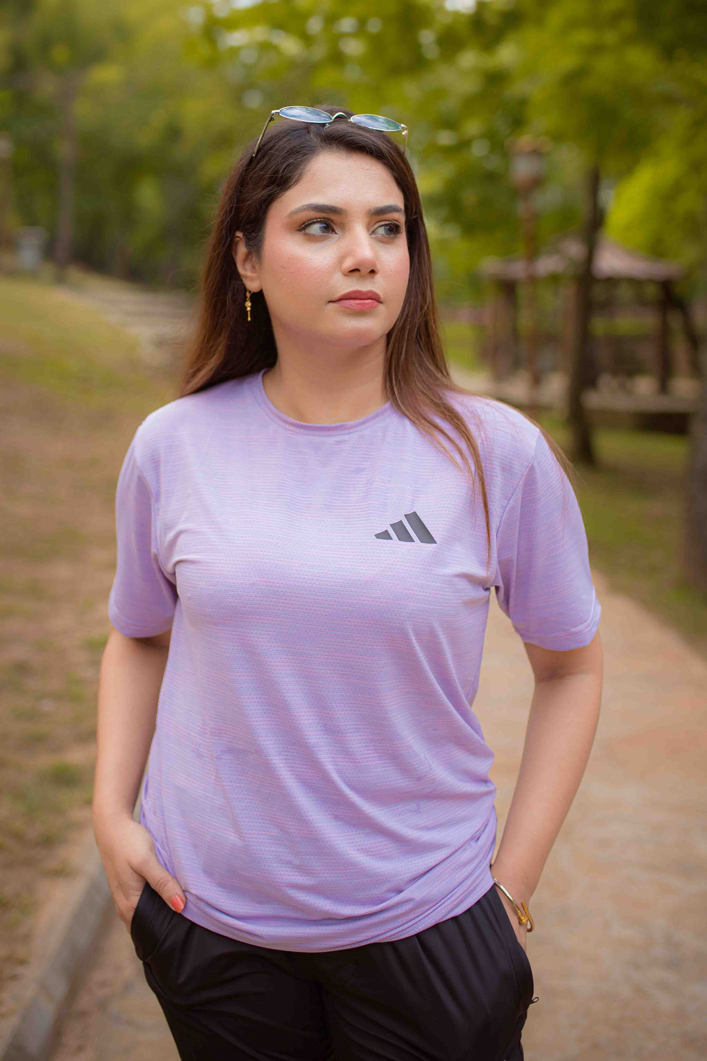 Adi Drifit Mesh T-Shirt Lavender Color - Breathable Material