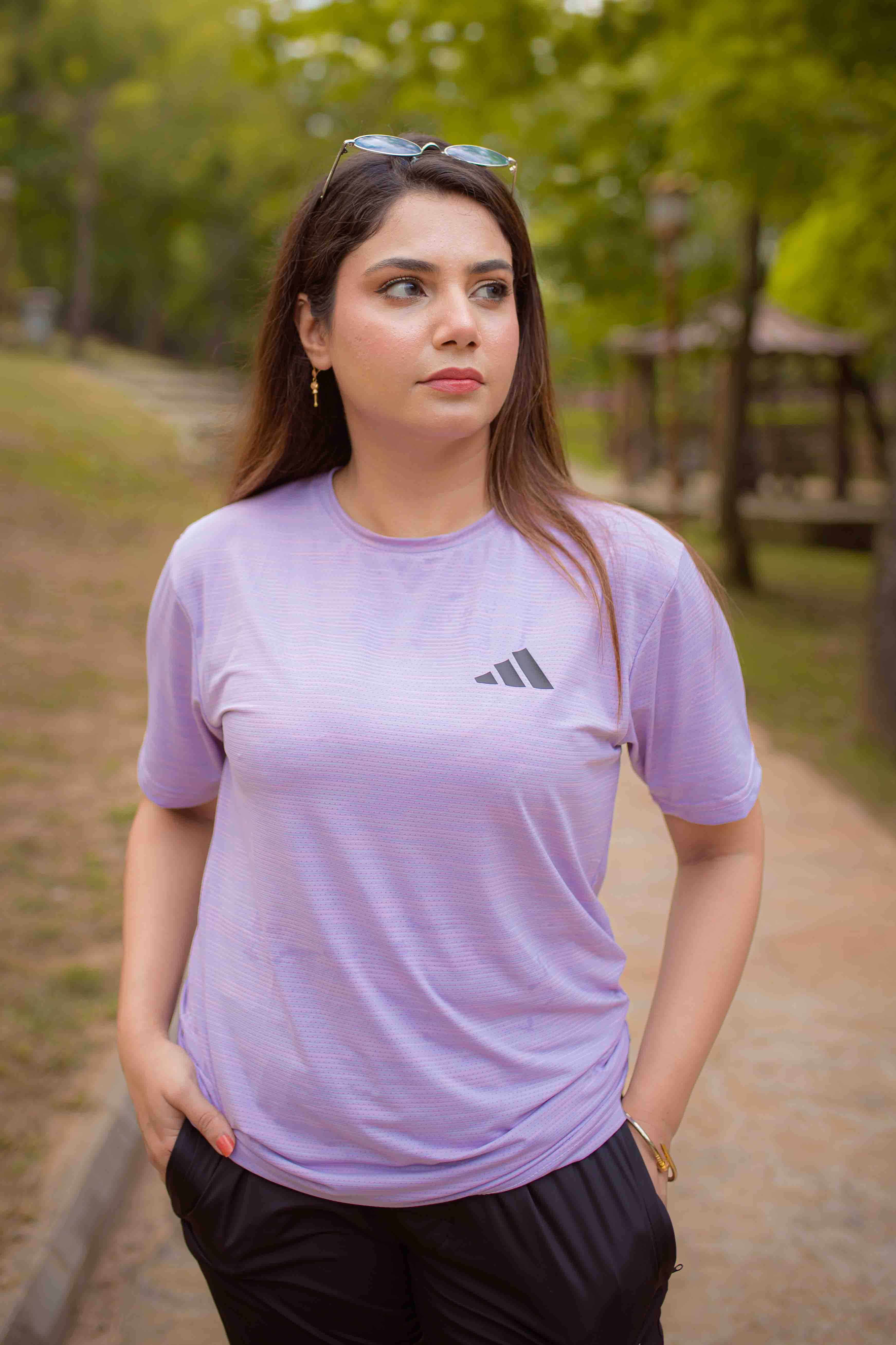 Adi Drifit Mesh T-Shirt Lavender Color - Breathable Material