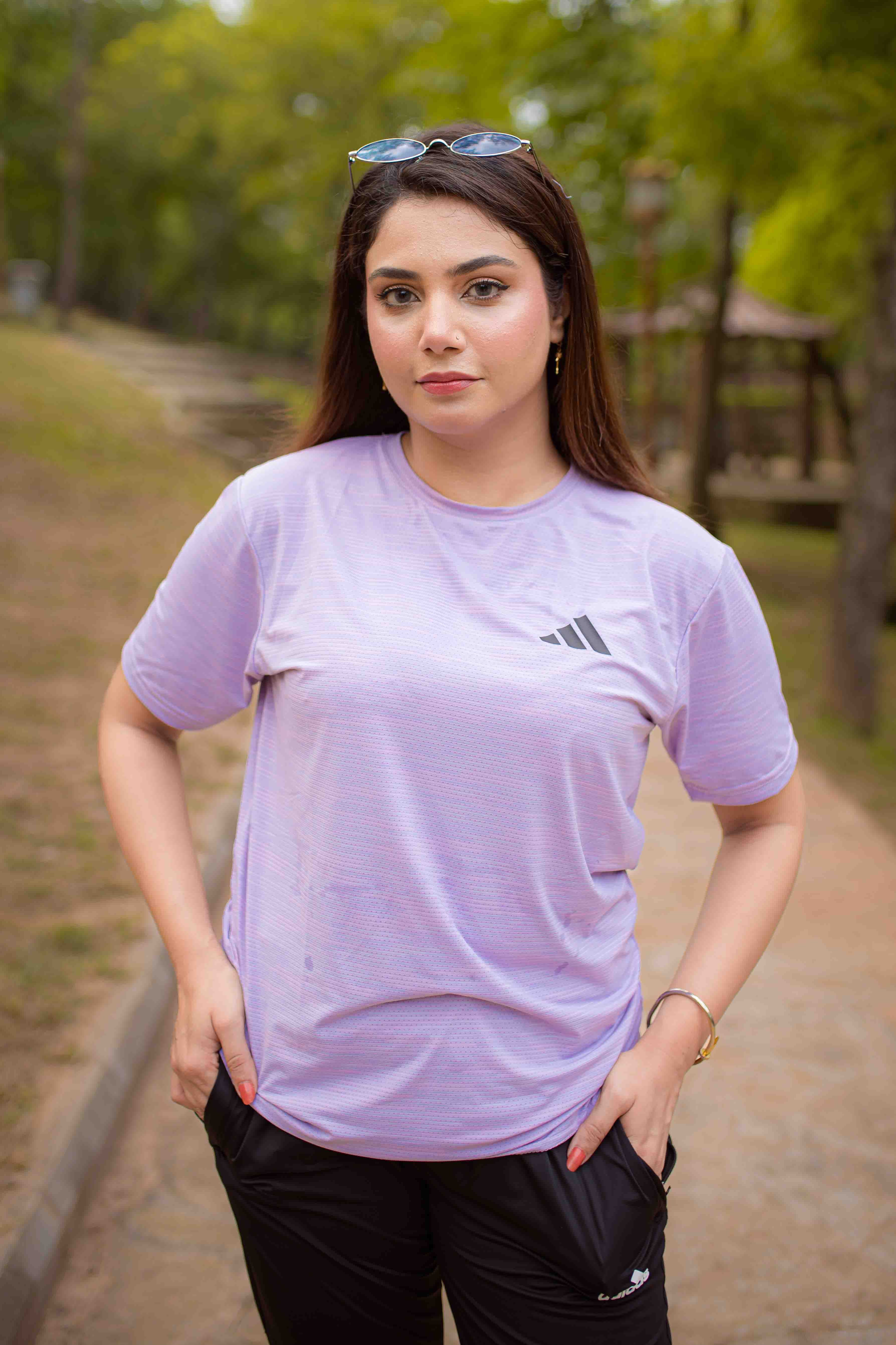 Adi Drifit Mesh T-Shirt Lavender Color - Breathable Material