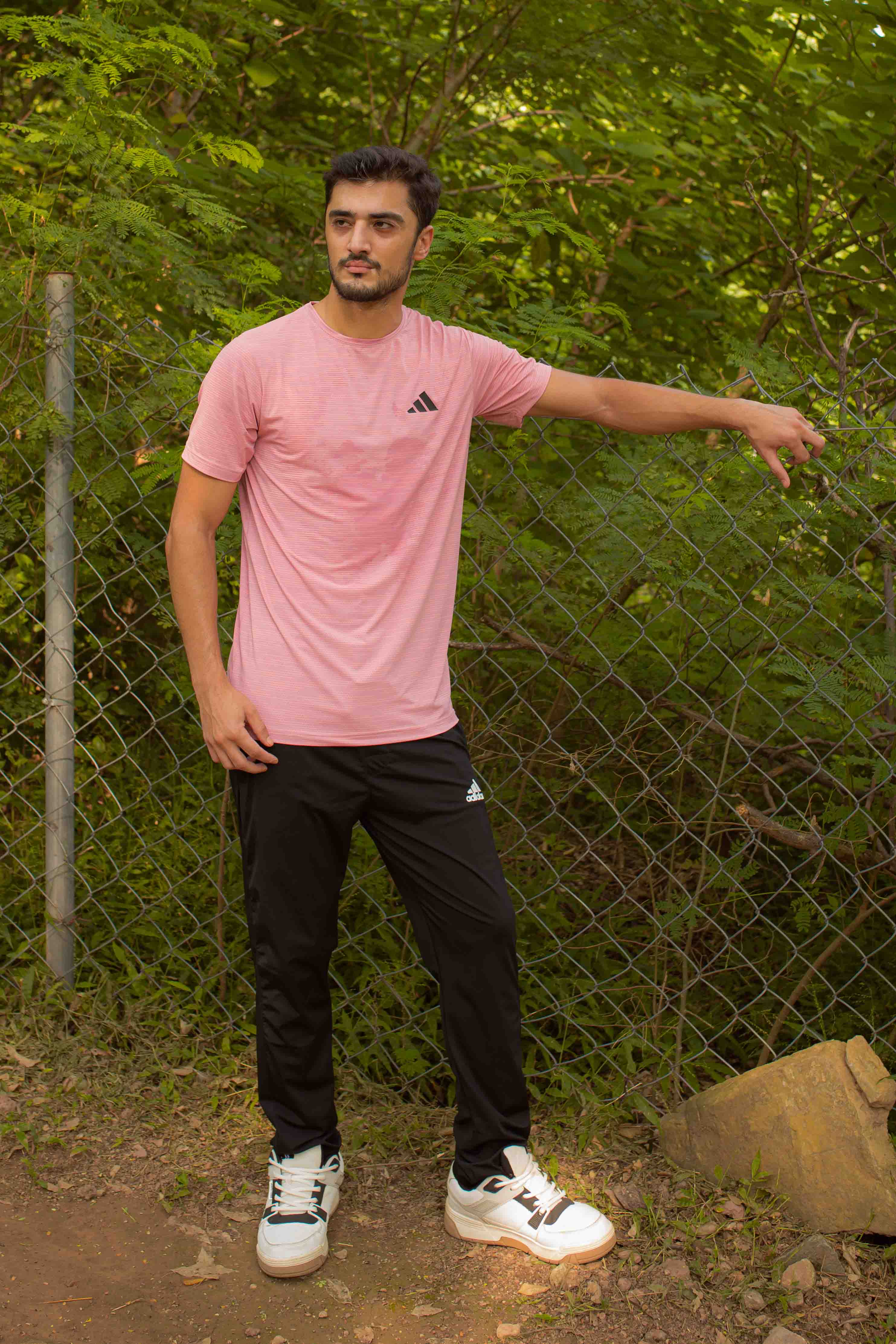 Adi Drifit Mesh T-Shirt Pink Color For Men - Breathable Material