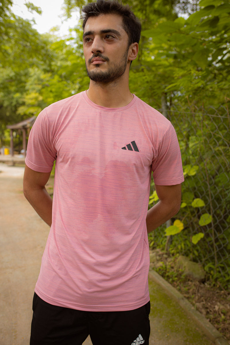 Adi Drifit Mesh T-Shirt Pink Color For Men - Breathable Material