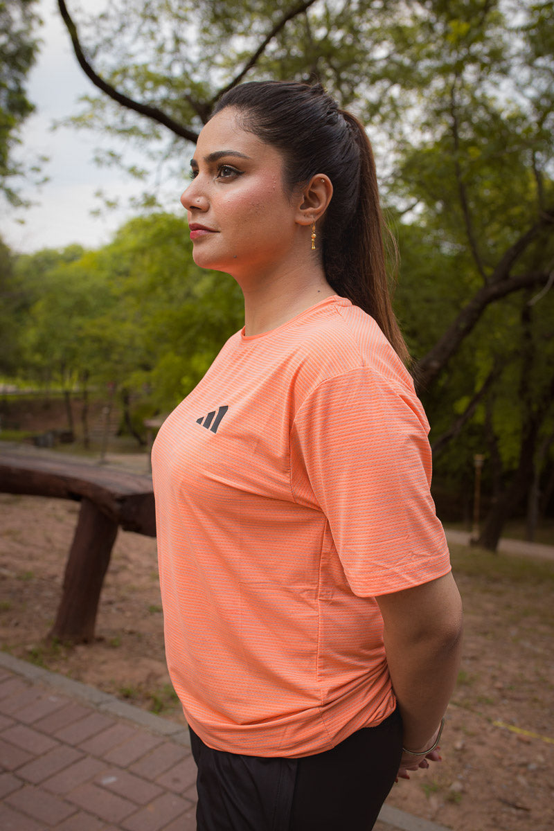 Adi Drifit Mesh T-Shirt Light Orange Color - Breathable Material