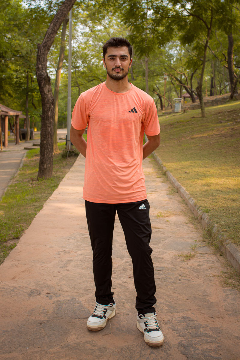 Adi Drifit Mesh T-Shirt Light Orange Color For Men - Breathable Material