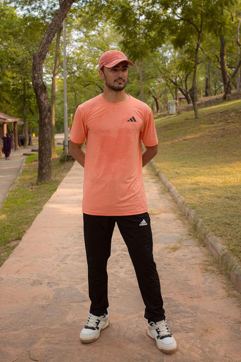 Adi Drifit Mesh T-Shirt Light Orange Color For Men - Breathable Material