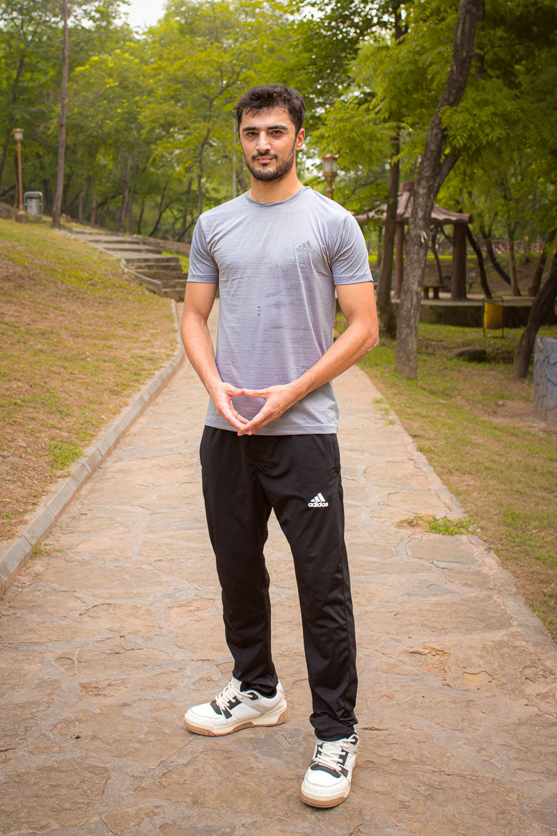 Adi Super Comfortable textured Gray Color T-Shirt for Men