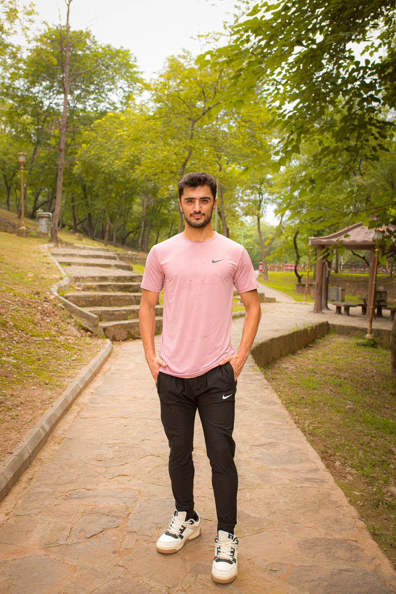 Nik Drifit Mesh T-Shirt Pink Color For Men - Breathable Material