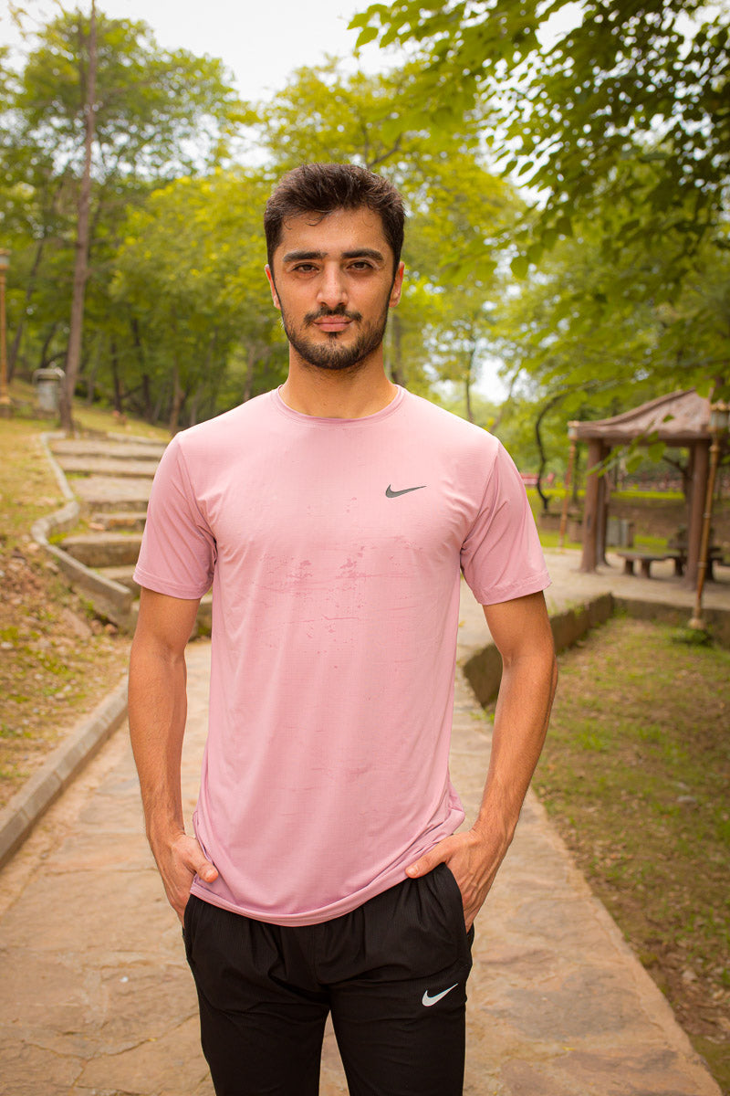 Nik Drifit Mesh T-Shirt Pink Color For Men - Breathable Material