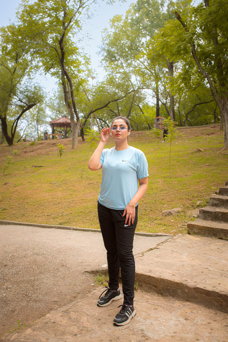 Nik Drifit Mesh T-Shirt Ice Blue Color For Women - Breathable Material