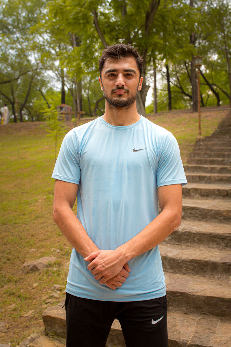 Nik Drifit Mesh T-Shirt Ice Blue Color For Women - Breathable Material