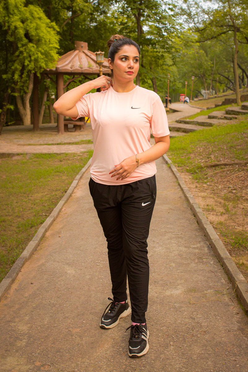 Nik Drifit Mesh T-Shirt Light Pink Color For Women - Breathable Material