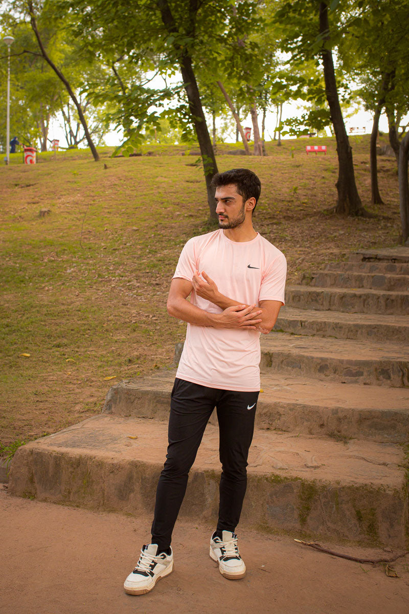 Nik Drifit Mesh Light Pink Color T-Shirt For Men - Breathable Material