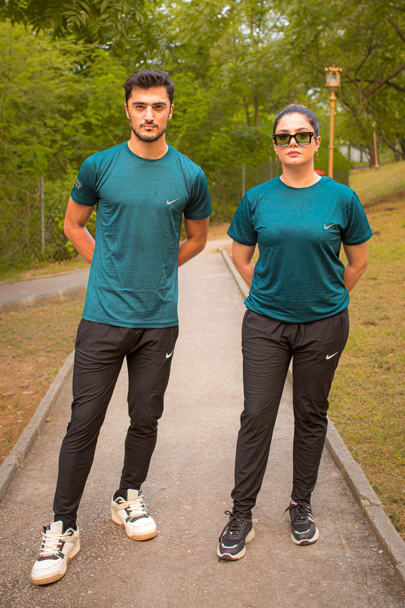 Nik Dark Teal Color Super Comfortable textured T-Shirt for Men