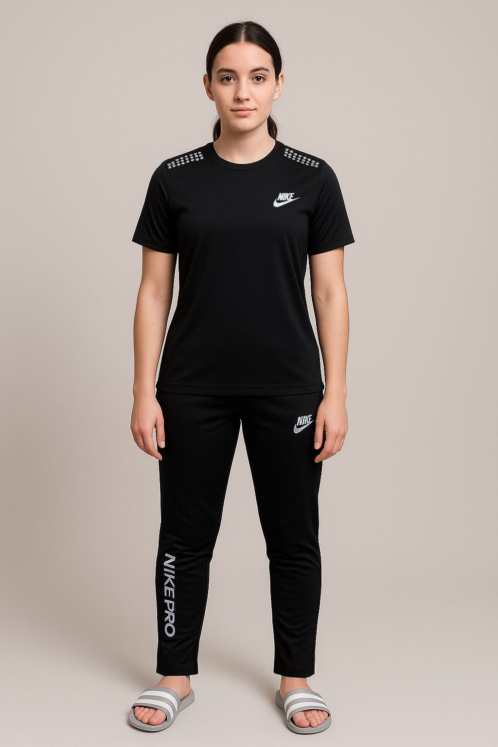 Nik Black Tracksuit for Women - Lightweight, Stretchable and Super Comfy