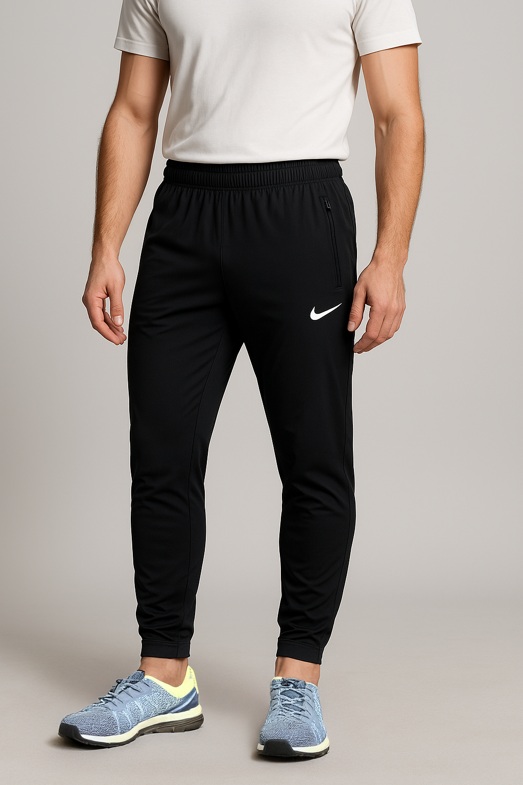 Nik Black Trouser For Men - For Running, Gym and Casual Wear