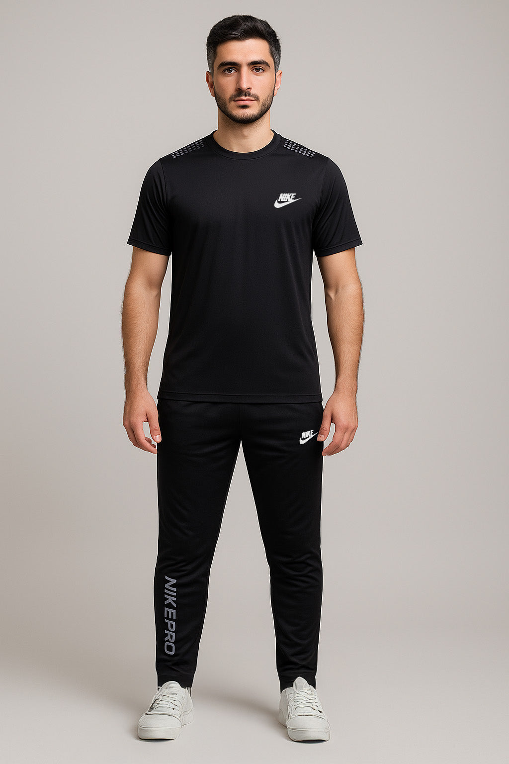 Nik Black Tracksuit for Men - Lightweight, Stretchable and Super Comfy