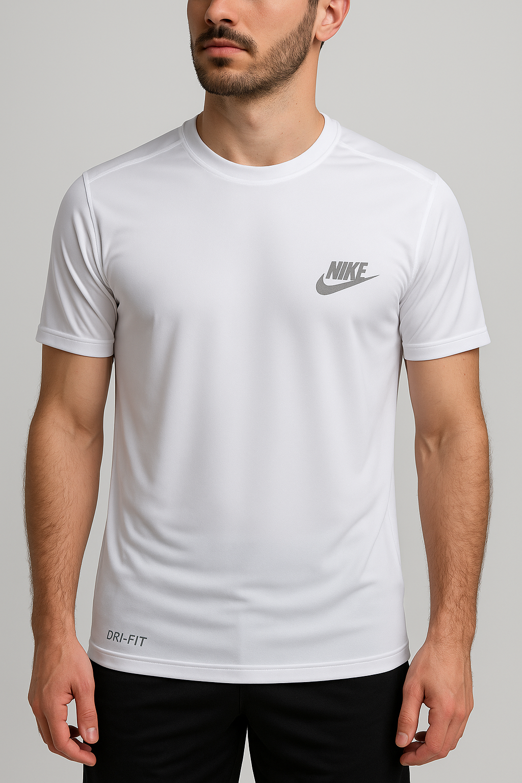 Nik White Drifit T-Shirt. Super Soft and Comfy