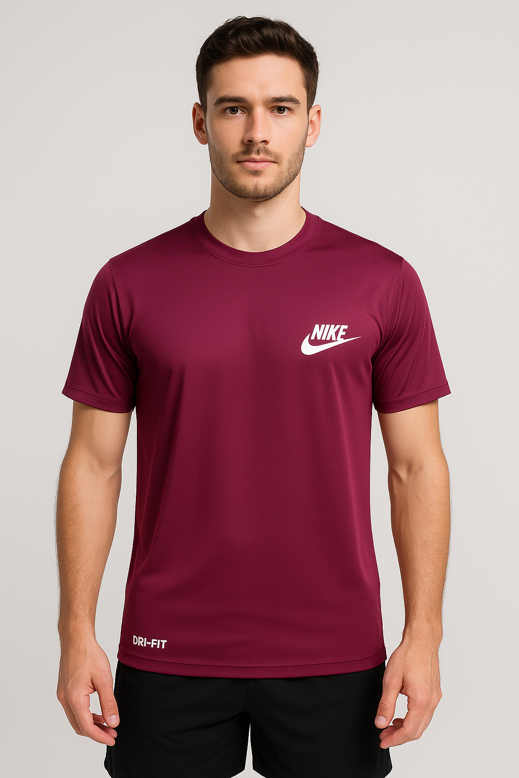 Nik Maroon Drifit T-Shirt. Super Soft and Comfy