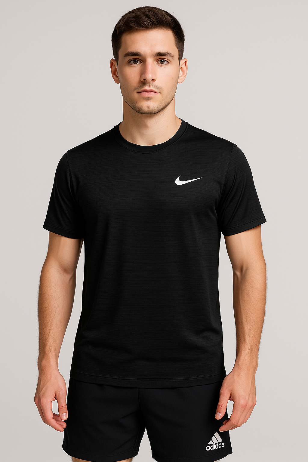 Nik Black Super Comfortable Drifit Textured T-Shirt