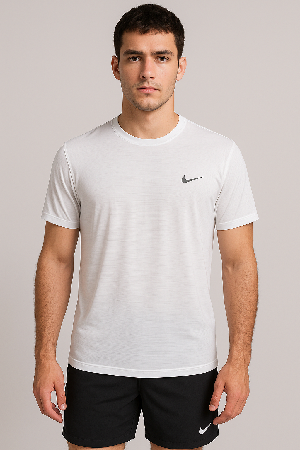 Nik White Super Comfortable Drifit Textured T-Shirt