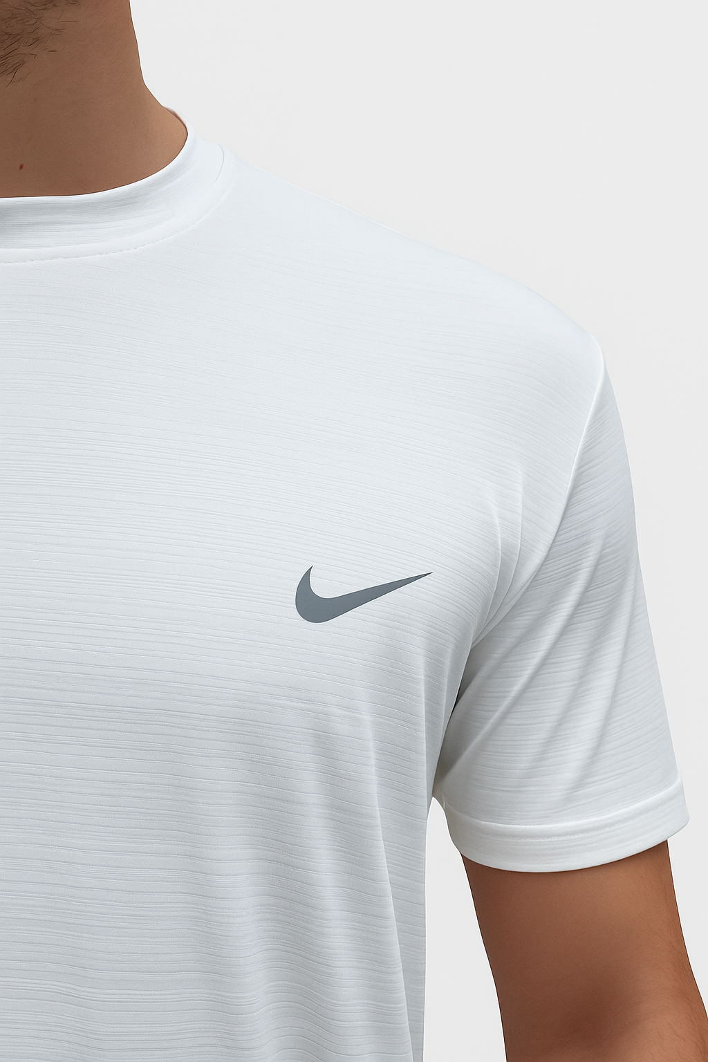 Nik White Super Comfortable Drifit Textured T-Shirt