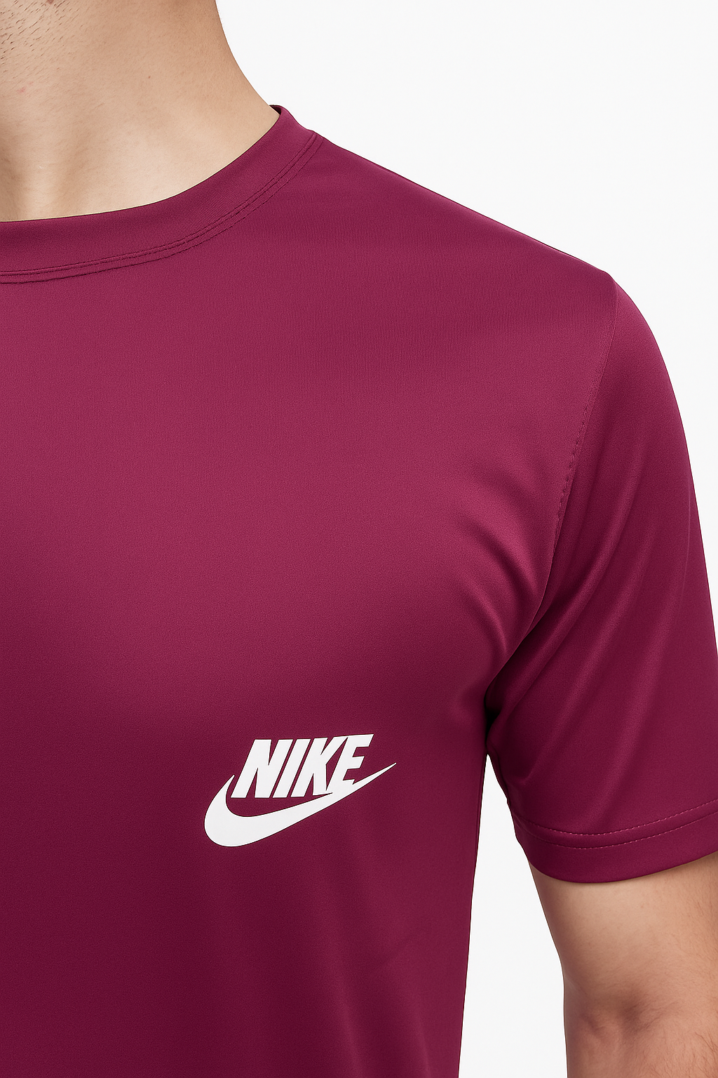Nik Maroon Drifit T-Shirt. Super Soft and Comfy