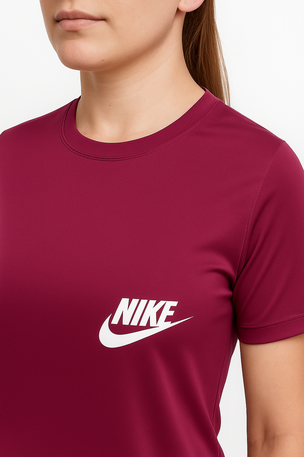 Nik Maroon Drifit T-Shirt. Super Soft and Comfy for Women