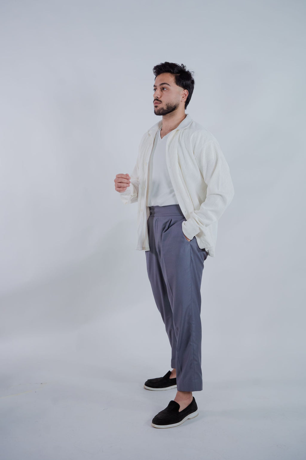 Corduroy Drop Shoulder Men's Shirt – Soft, Luxury Casual Wear