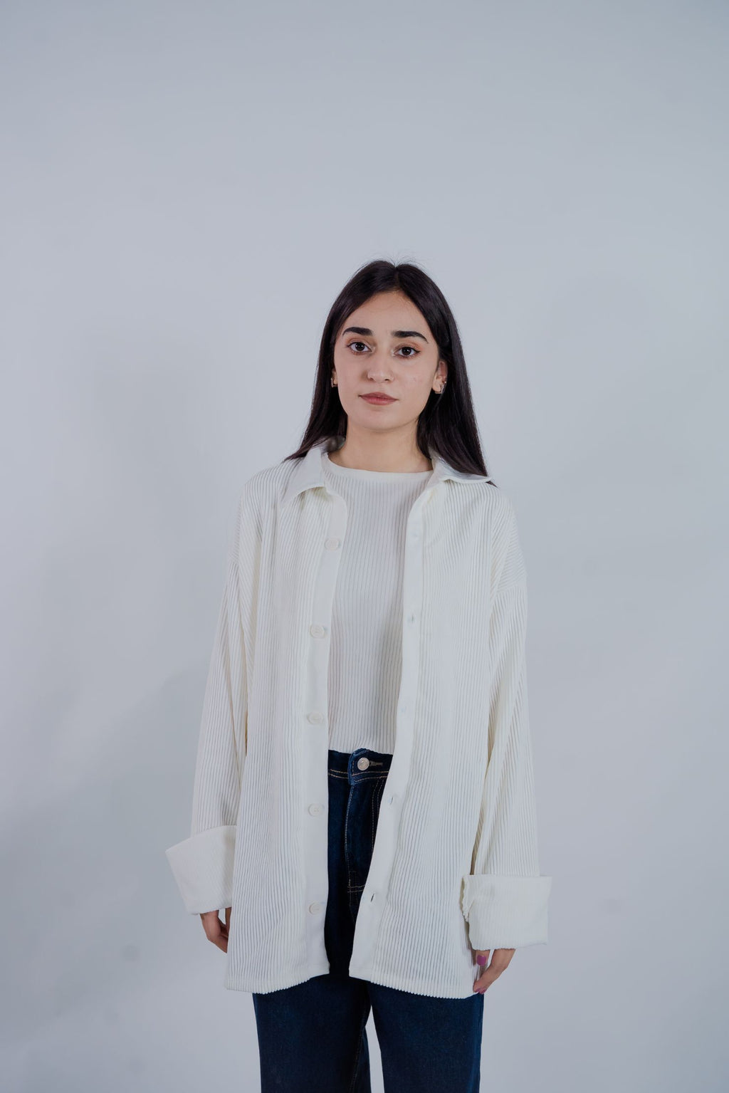 Corduroy Drop Shoulder Women's Shirt – Soft, Luxury Casual Wear