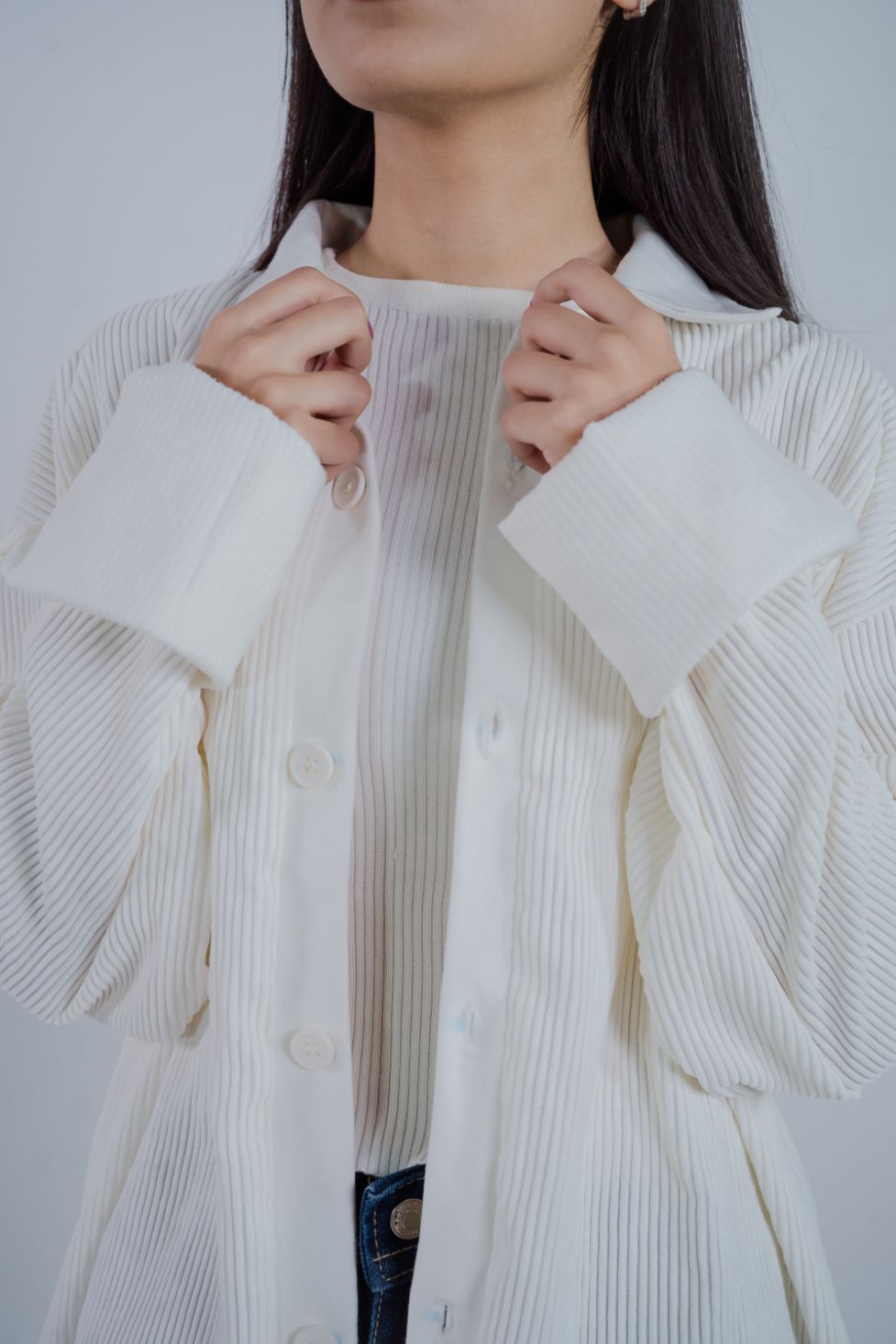 Corduroy Drop Shoulder Women's Shirt – Soft, Luxury Casual Wear