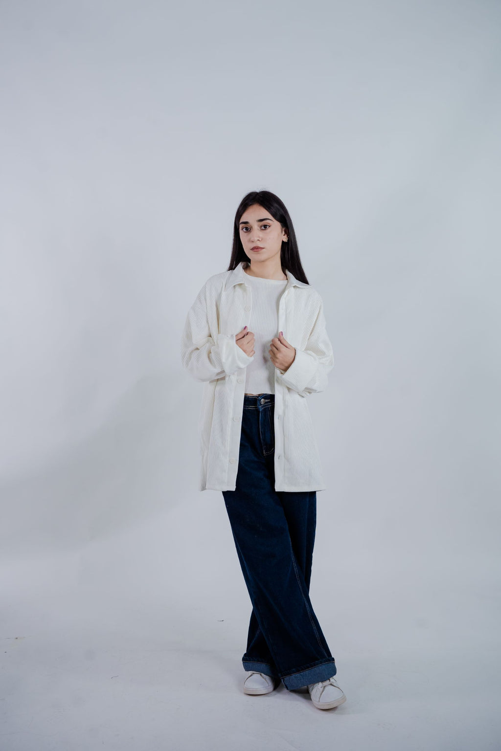 Corduroy Drop Shoulder Women's Shirt – Soft, Luxury Casual Wear