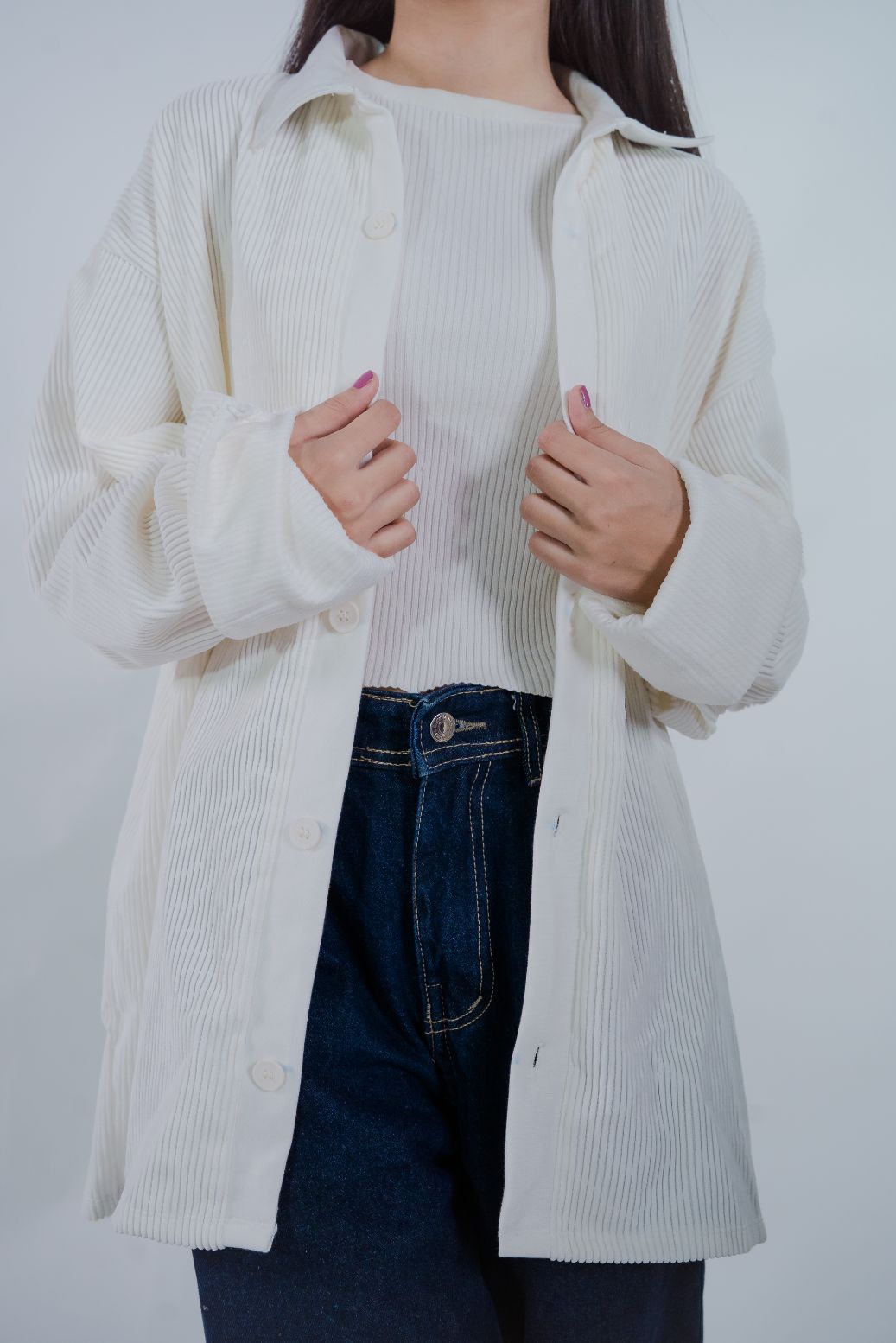 Corduroy Drop Shoulder Women's Shirt – Soft, Luxury Casual Wear