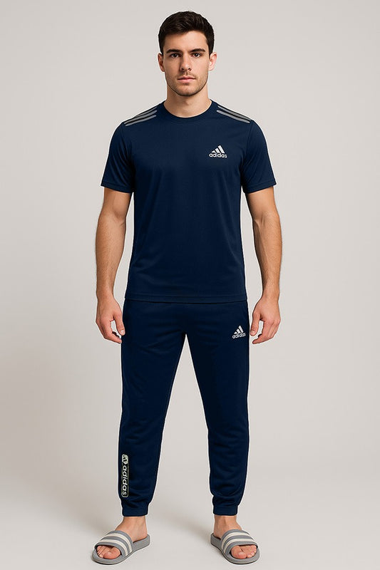 Adi Navy Blue Tracksuit for Men - Lightweight, Stretchable and Super Comfy