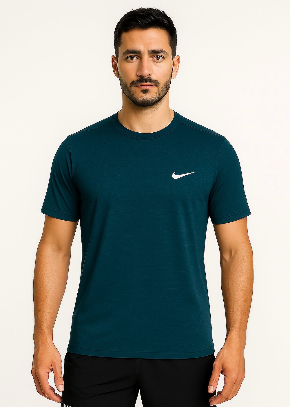 Nik Dark Teal Color Super Comfortable Drifit Textured T-Shirt