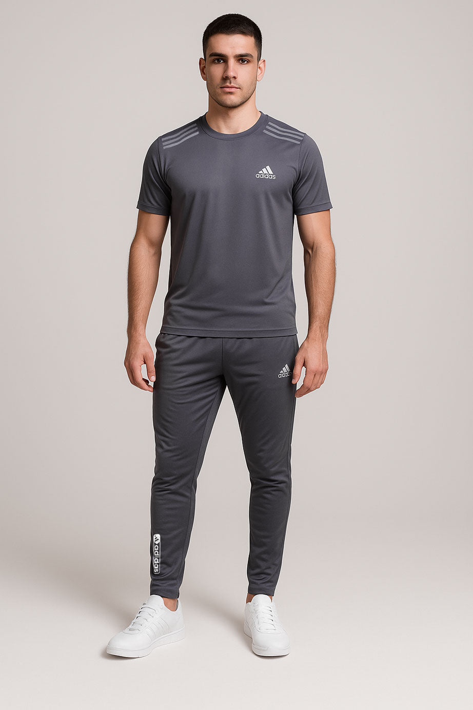Adi Gray Tracksuit for Men - Lightweight, Stretchable and Super Comfy