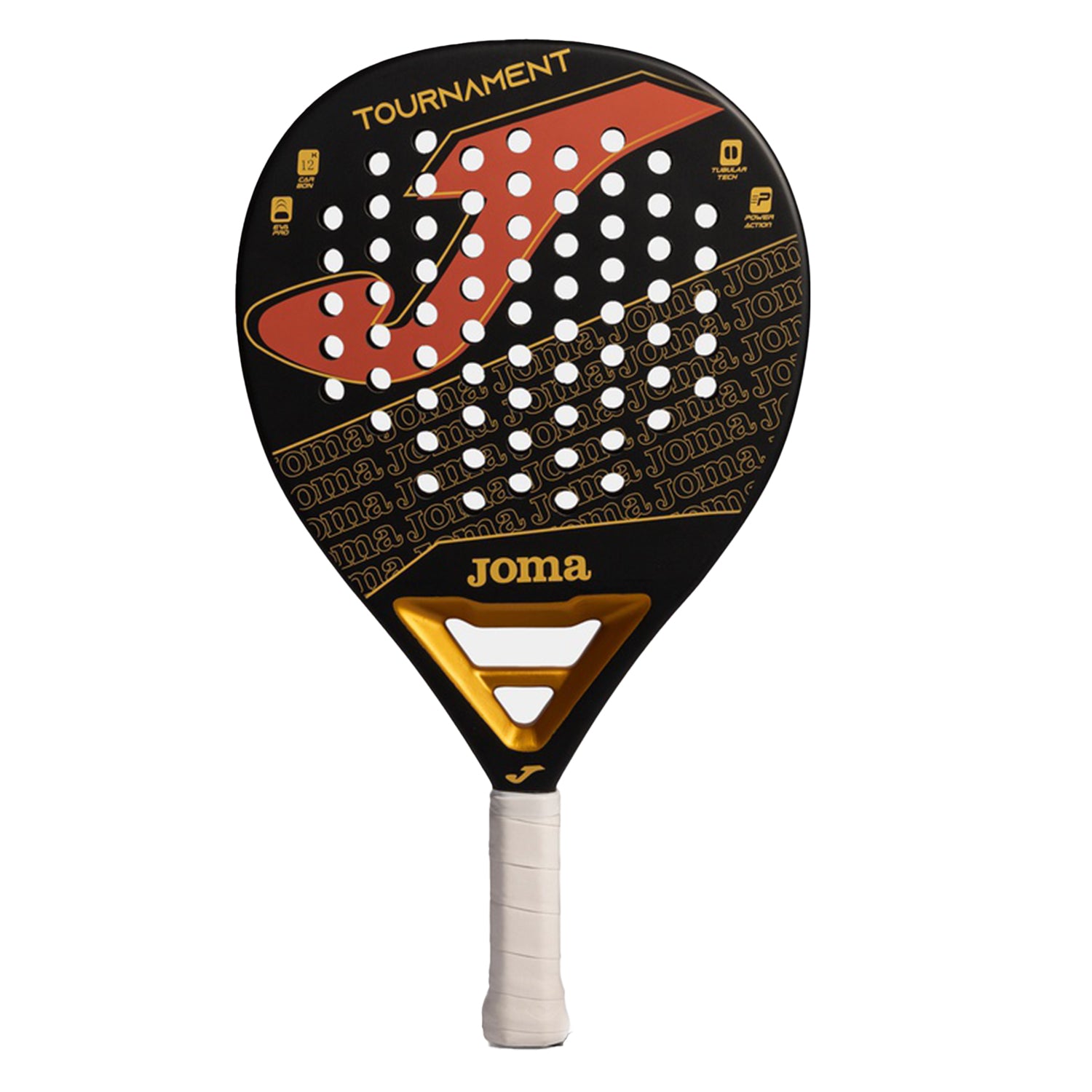 Joma Tournament Padel Racquet, Black Gold Red