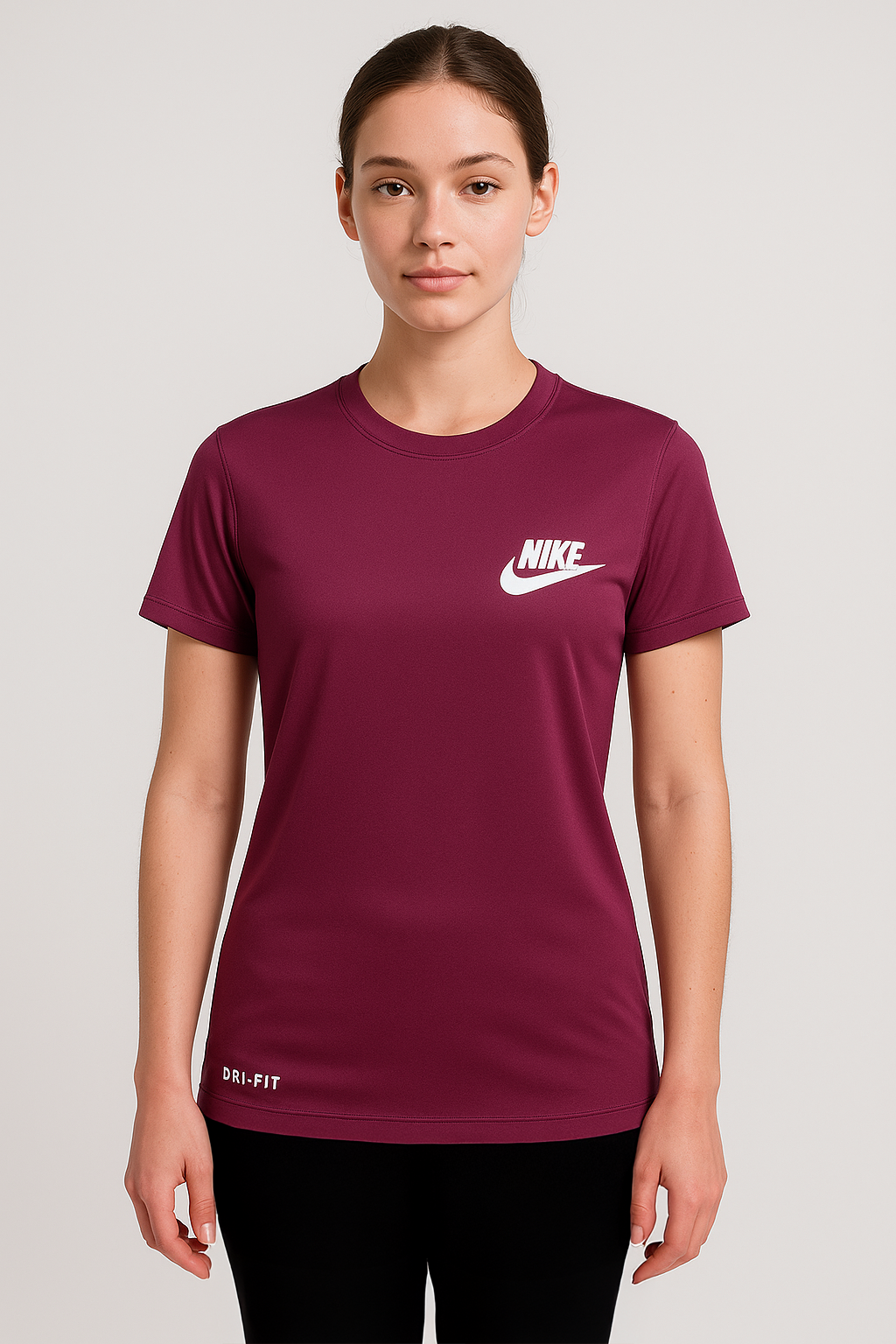 Nik Maroon Drifit T-Shirt. Super Soft and Comfy for Women